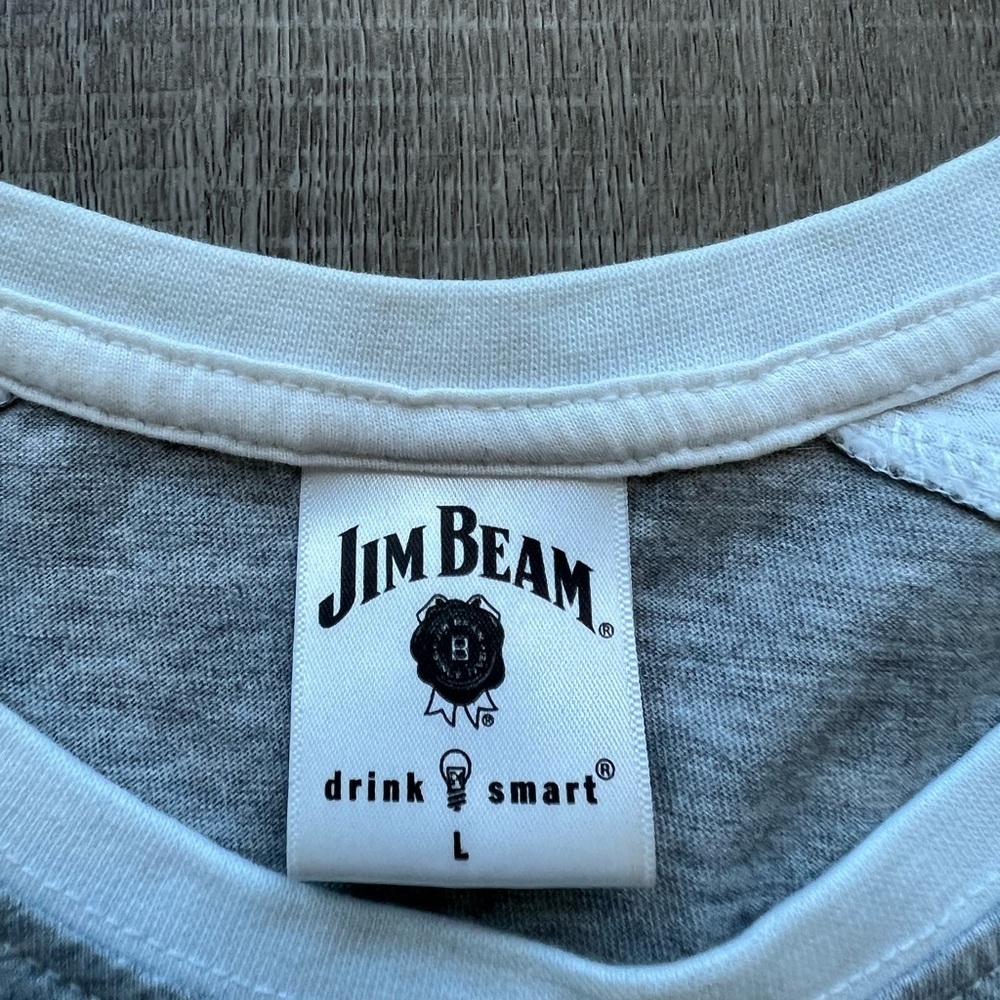 Jim Beam Raglan Shirt in Gray Size Large - Picture 3 of 5